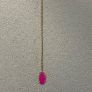 Gold Necklace with Pink Pendant